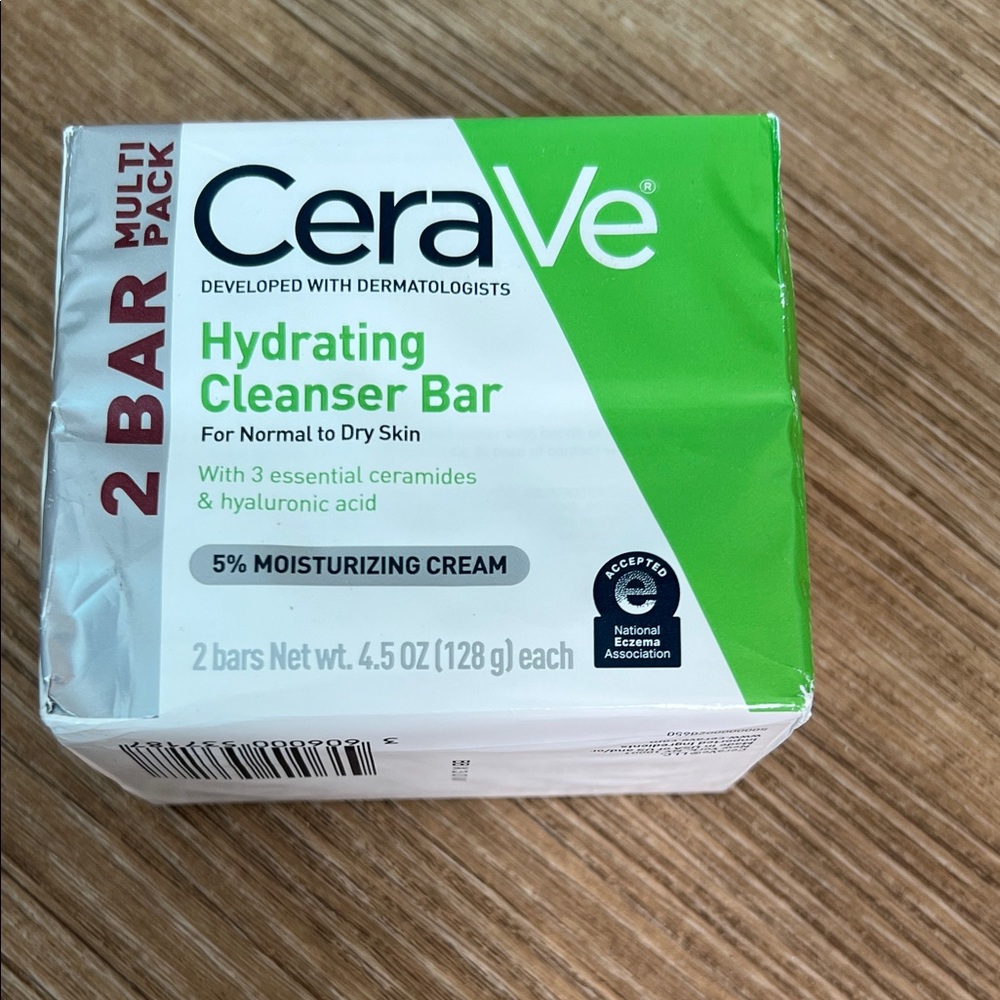 Cerave Hydrating Cleanser Bar - Green and White Packaging
